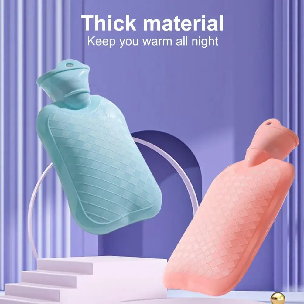 2000ML Hot Water Bottle Thick Rubber Bag Winter Warmer Random color