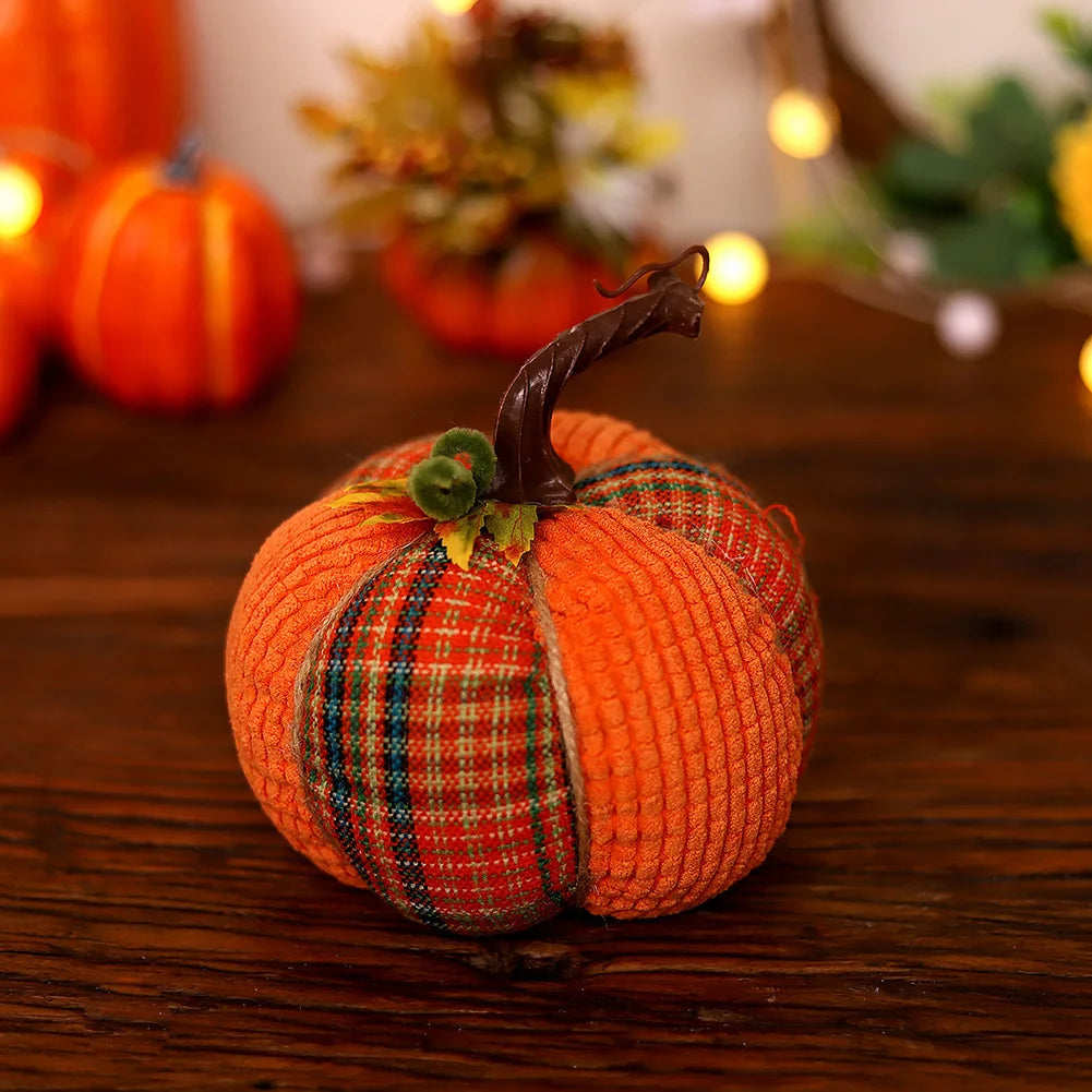 Faux Fall Decorative Crochet Pumpkins For Rustic Farmhouse Thanksgiving Harvest Halloween Table Centerpiece Mantel Kitchen Decor