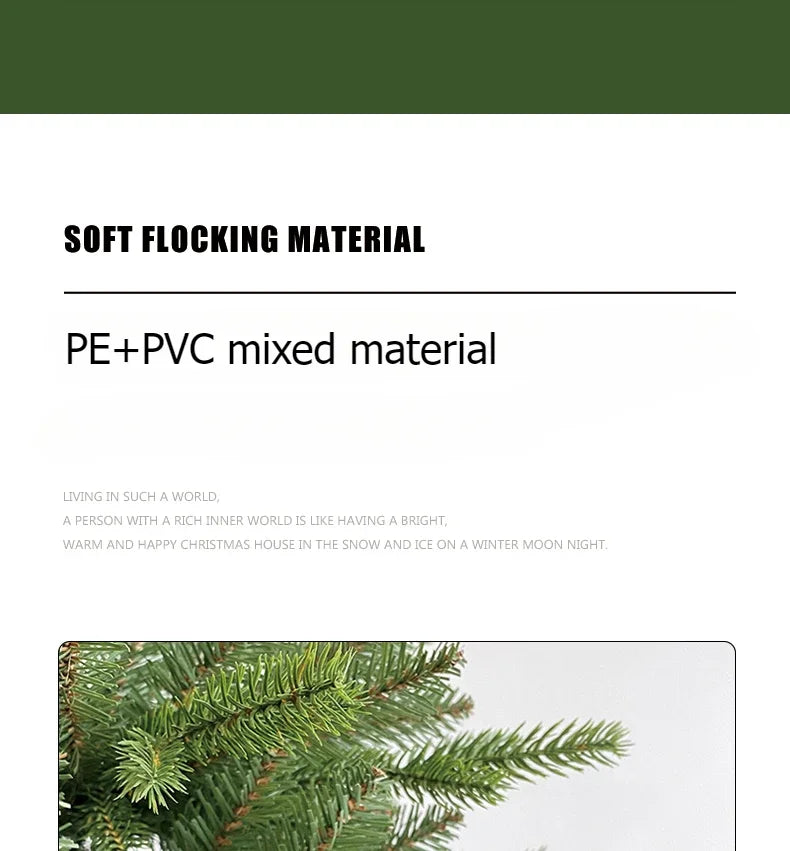 PE&PVC Artificial Christmas Tree with LEDLights High-grade Encrypted Christmas Tree 1.2m to 1.8m Christmas Family Decorations