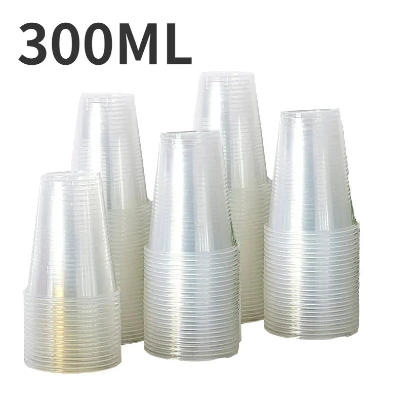 50/100PCSdisposable transparent plastic cups for outdoor picnics, parties, drinking cups, birthdays, weddings, camping equipment