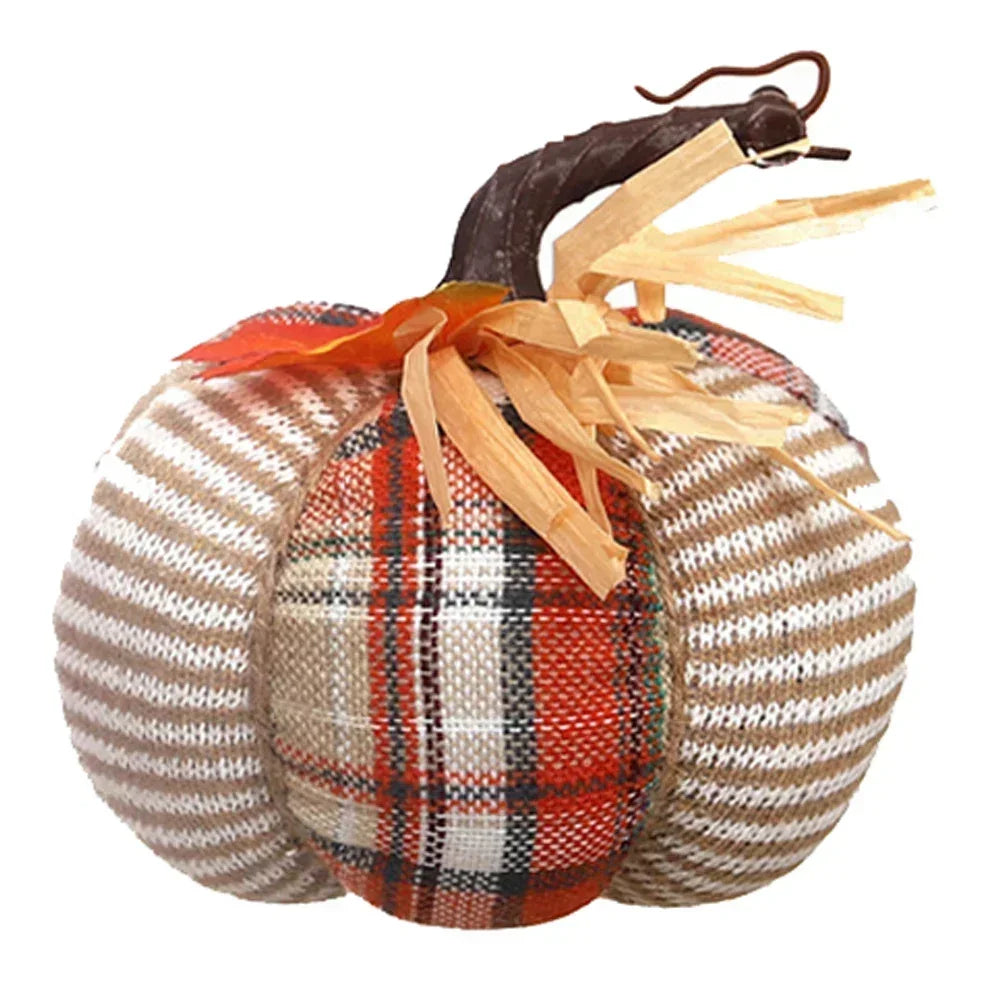 1 Pcs Handmade Autumn Fabric Pumpkin Decor Thanksgiving Artificial Pumpkins Autumn Ornament Hallowee Fall Home Table Decoration