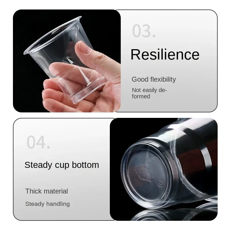 25/50pcs New Disposable Transparent Plastic Cup Outdoor Picnic Birthday Kitchen Party Tableware Cups Supplies Kitchenware Dining