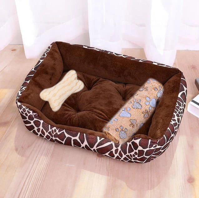 Pet Cat Dog Bed Cozy Square Plush Kennel Puppy Sofa Bed Cushion Pet Product Accessories For Small Medium Animal Doghouse