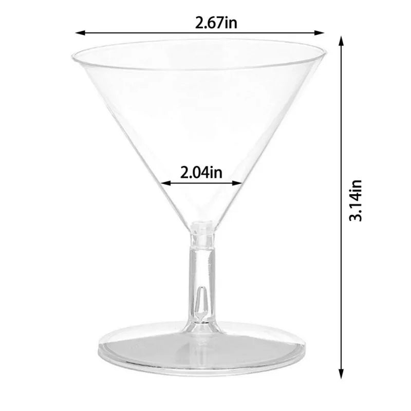 12pcs/set Plastic Disposable Cup 60ml Martini Glasses Ice Cream Cup Home Christmas Party Cocktail Wine Champagne Standing Cups