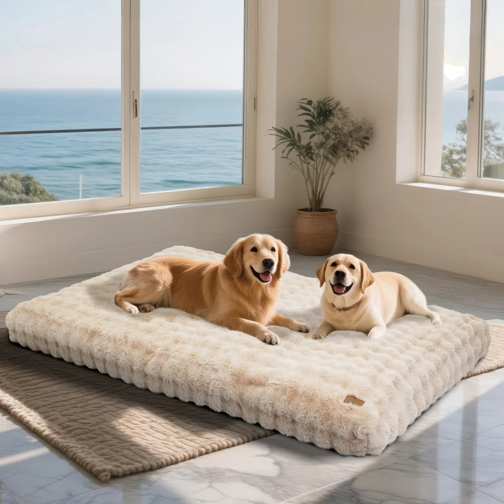 Ultra Plush Dog Bed Soft Pet Cushion Large Dog Crate Puppy Mattress Washable Mat