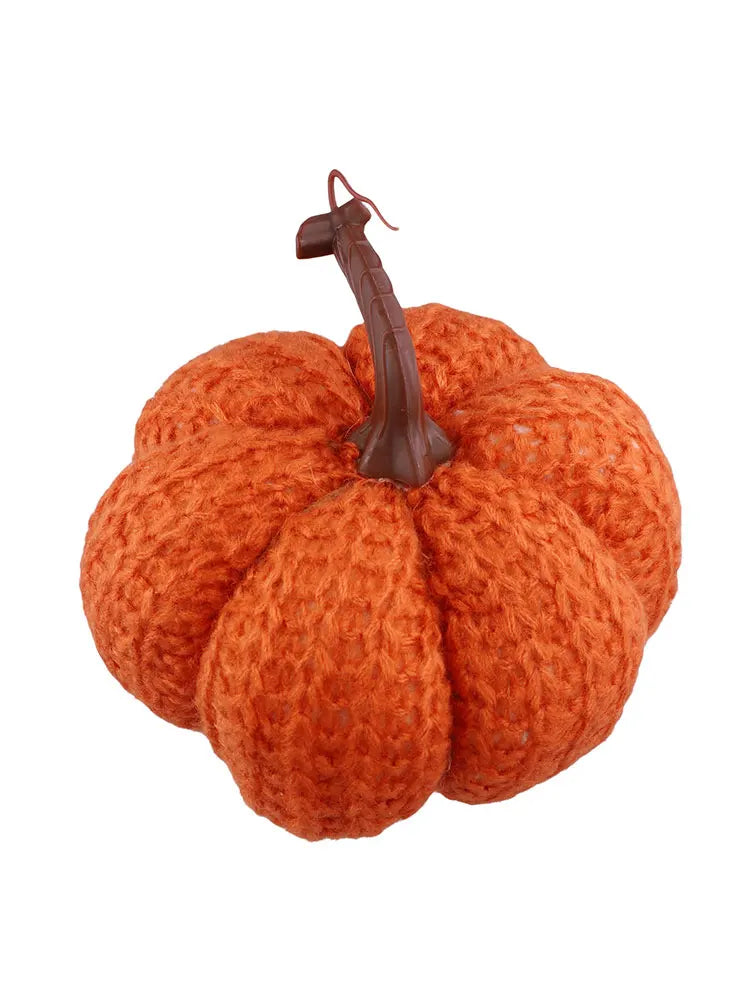 Faux Fall Decorative Crochet Pumpkins For Rustic Farmhouse Thanksgiving Harvest Halloween Table Centerpiece Mantel Kitchen Decor