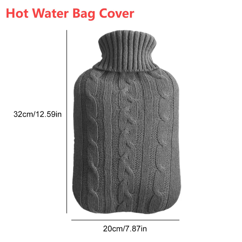 2L Hot Water Bottle Cover Rubber Hot Water Bags Winter Plush Hand & Feet Warmer Explosion-Proof Water Bottle Cover For Hot Water