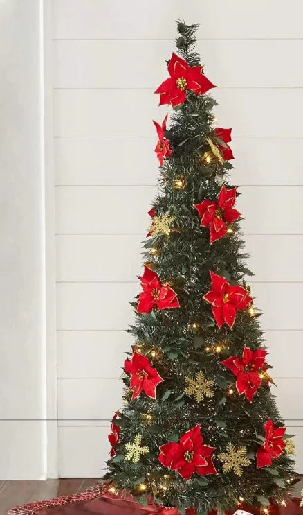 120cm Foldable Pre-Decorated Christmas Tree Pop-Up Festive Decoration Home Decor Portable Christmas Tree