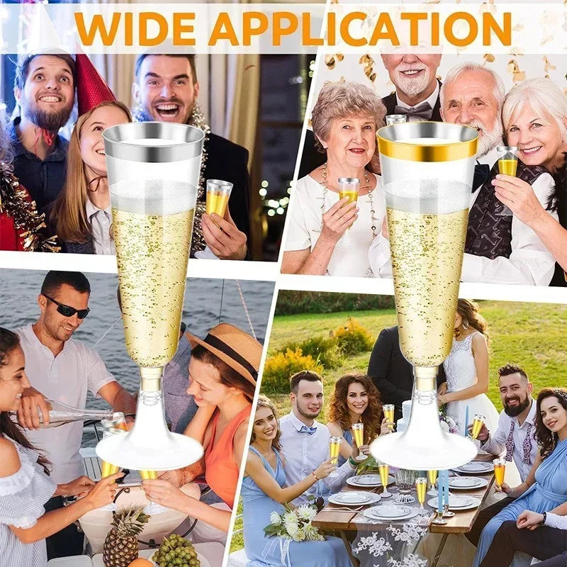 10/20/30pcs Disposable Cups Clear Plastic Champagne Flutes Bar Cups Toasting Glasses for Weddings Party Cocktail Cups,150ml