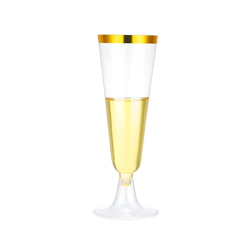 25/50/100pcs 150ml Disposable Cups Clear Plastic Champagne Flutes Bar Cups Toasting Glasses for Weddings Party Cocktail Cups