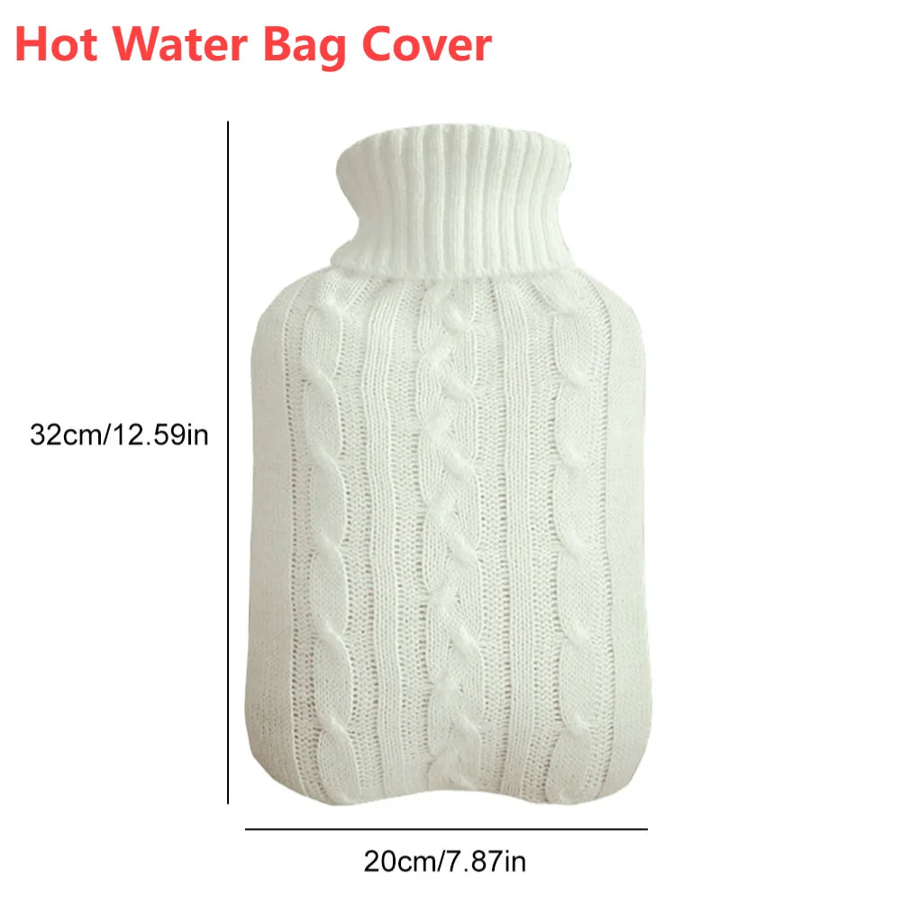 2L Hot Water Bottle Cover Rubber Hot Water Bags Winter Plush Hand & Feet Warmer Explosion-Proof Water Bottle Cover For Hot Water
