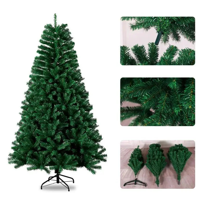 PVC Large Christmas Tree 120/150/180/210CM Encryption Artificial Green Tree Christmas Decoration Party Hotel Scene Outdoor Decor