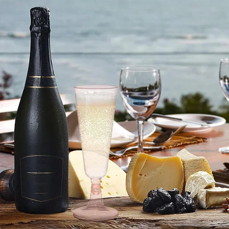 10/20/30pcs Disposable Cups Clear Plastic Champagne Flutes Bar Cups Toasting Glasses for Weddings Party Cocktail Cups,150ml