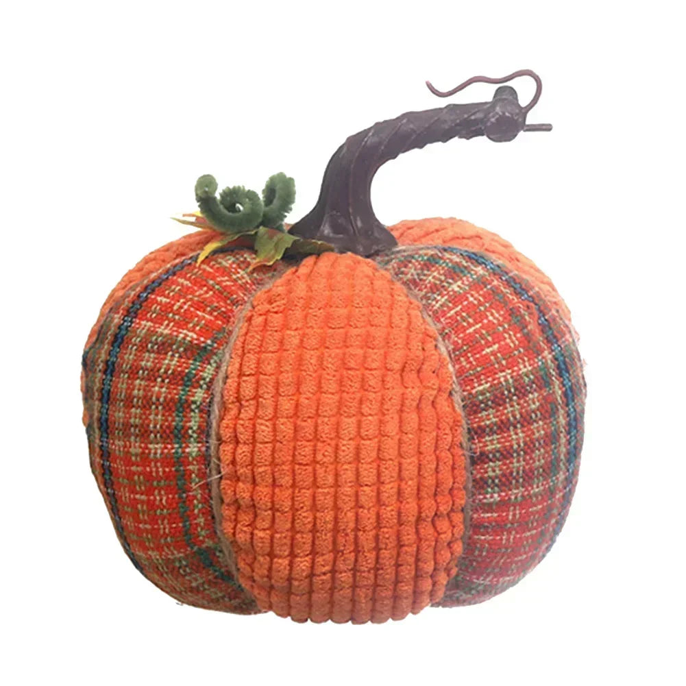 1 Pcs Handmade Autumn Fabric Pumpkin Decor Thanksgiving Artificial Pumpkins Autumn Ornament Hallowee Fall Home Table Decoration