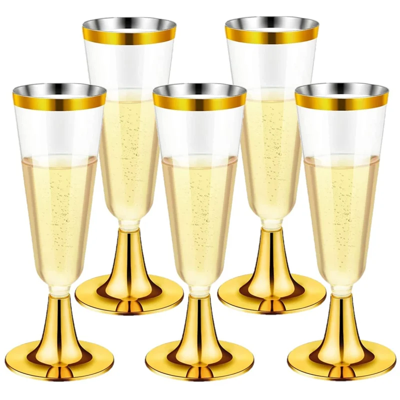 30Piece Plastic Champagne Flutes Reusable Stemmed Wine Glasses Party Wine Cups For Parties