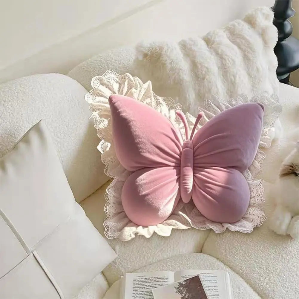 Cute Princess Butterfly Office Pillow Living Room Bow Bedroom Car Sofa Cushion Home New Pillow Room Home Garden Decor