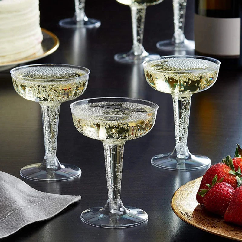 New Plastic Champagne Flutes Disposable - 20Pcs Clear Plastic Champagne Glasses For Parties Clear Plastic Cup