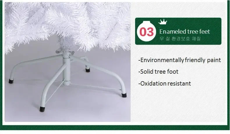 Christmas Tree  PVC Artificial White Indoor and Outdoor Party Decoration with Metal Stand Encryption Xmax Tree 0.9 1.2 1.5 1.8m