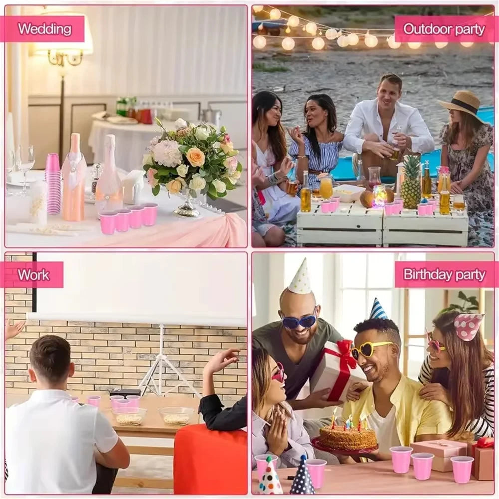 20-60pcs 2oz Mini Party Shot Cups Plastic Halloween Disposable Cups Birthday Wedding Cups For Beer Drinks Soda Punch Water Cups