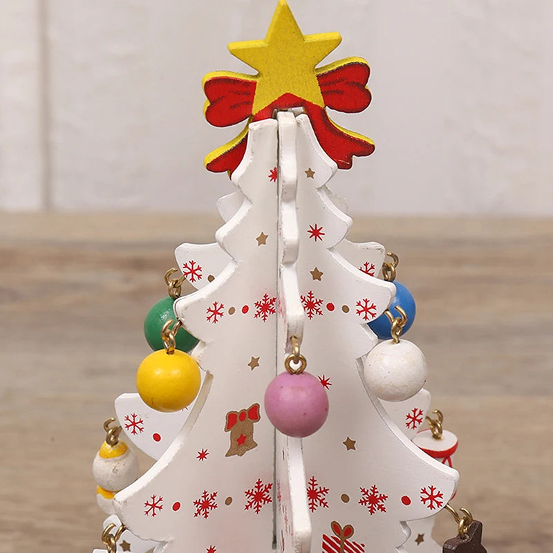 Christmas Tree Children Handmade DIY Stereo Wooden Christmas Tree Scene Layout Christmas Decoration Ornaments Hot