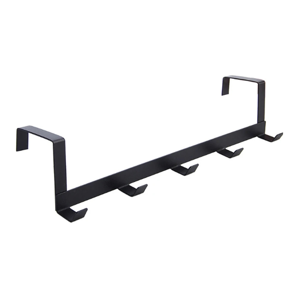 Hooks Over The Door 5 Hooks Home Bathroom Organizer Rack Clothes Coat Hat Towel Hanger New Bathroom Kitchen Accessories Holder