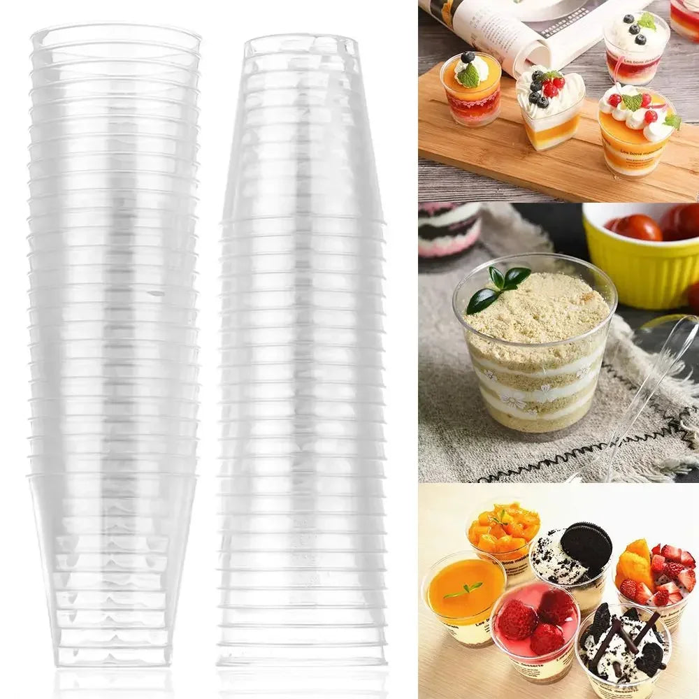 25/50pcs New Disposable Transparent Plastic Cup Outdoor Picnic Birthday Kitchen Party Tableware Cups Supplies Kitchenware Dining