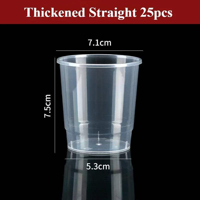 25/50pcs New Disposable Transparent Plastic Cup Outdoor Picnic Birthday Kitchen Party Tableware Cups Supplies Kitchenware Dining