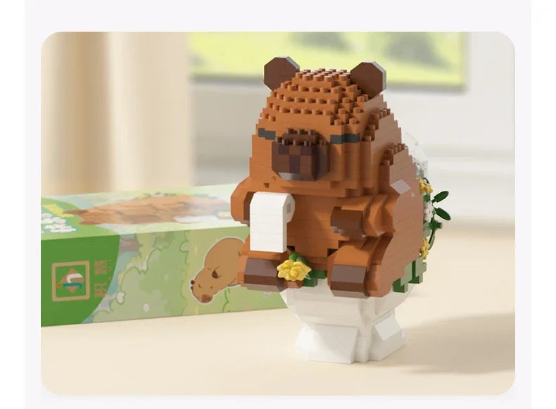 Lovely Cartoon Animals Nanobricks Capybara Micro Diamond Block Construction Model Building Bricks Educational Toys For Kids Gift