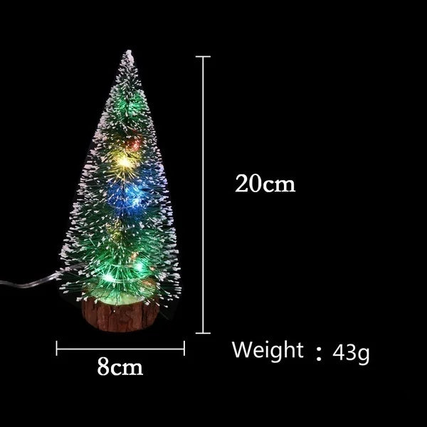 1pc LED Light Mini Artificial Christmas Trees Decorations  Festival Tabletop Miniature Snow Frost Xmas Tree Decor 4Sizes