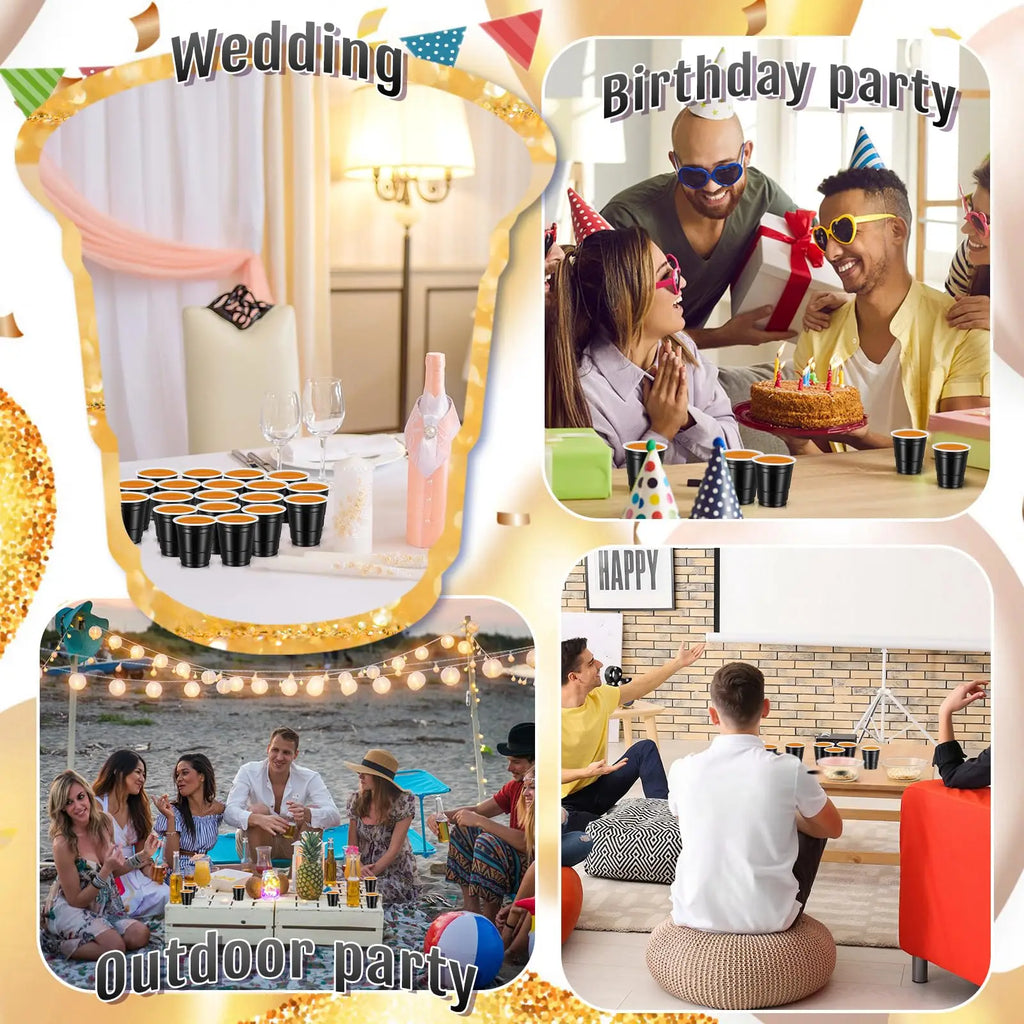 20-60pcs 2oz Mini Party Shot Cups Plastic Halloween Disposable Cups Birthday Wedding Cups For Beer Drinks Soda Punch Water Cups