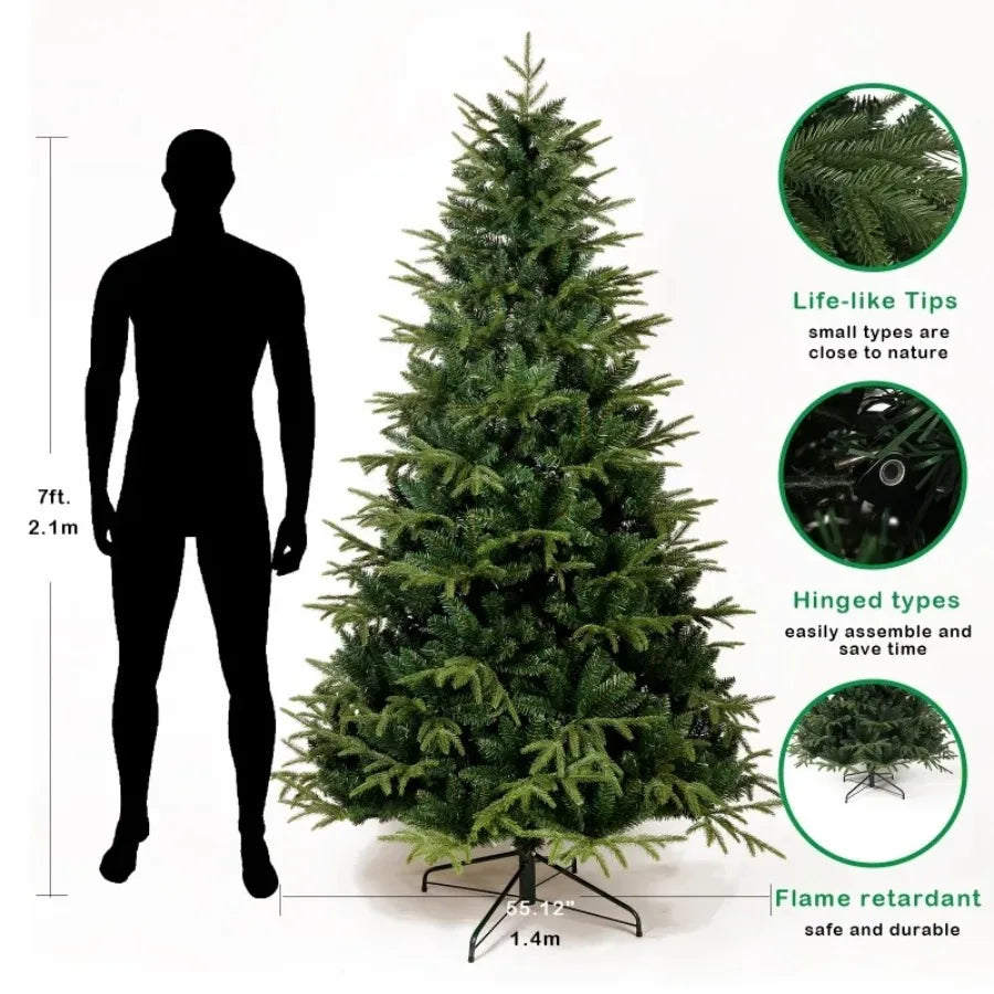 Artificial Christmas Tree PE+PVC Encryption LED Lights Large Christmas Tree 1.2m-1.8m Family Christmas New Year party Decoration