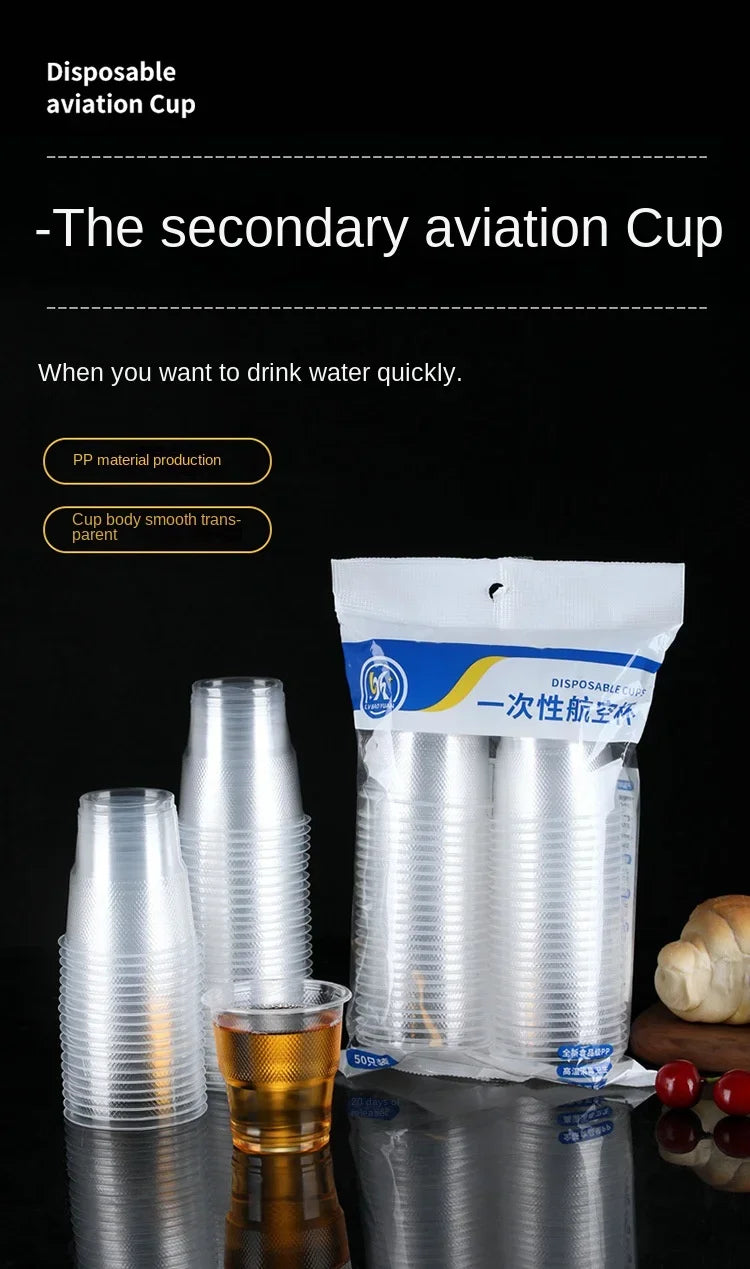 25/50pcs New Disposable Transparent Plastic Cup Outdoor Picnic Birthday Kitchen Party Tableware Cups Supplies Kitchenware Dining