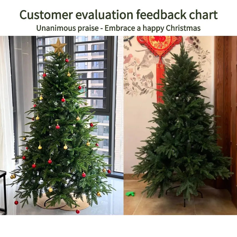 Artificial Christmas Tree PE&PVC Material with LED Lights Green Christmas Tree 1.2m To 1.8m Family New Year Christmas Decoration