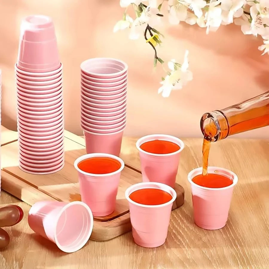 20-60pcs 2oz Mini Party Shot Cups Plastic Halloween Disposable Cups Birthday Wedding Cups For Beer Drinks Soda Punch Water Cups