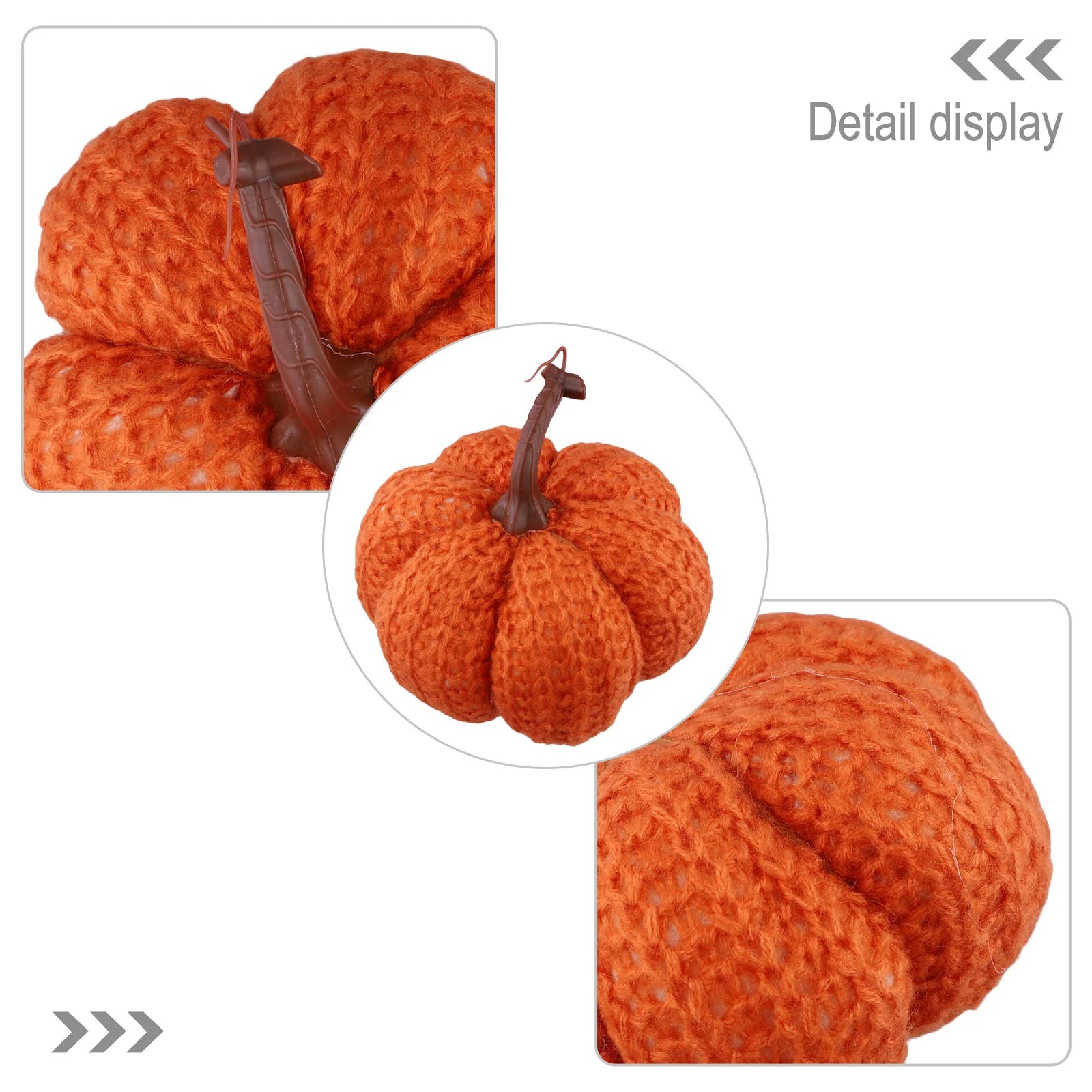Faux Fall Decorative Crochet Pumpkins For Rustic Farmhouse Thanksgiving Harvest Halloween Table Centerpiece Mantel Kitchen Decor