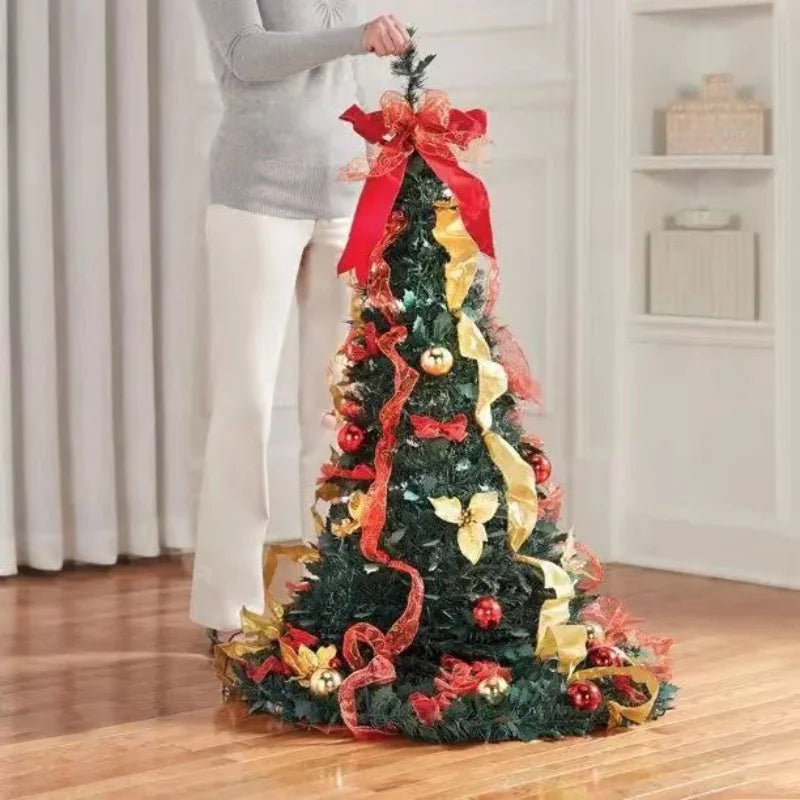 120cm Foldable Pre-Decorated Christmas Tree Pop-Up Festive Decoration Home Decor Portable Christmas Tree