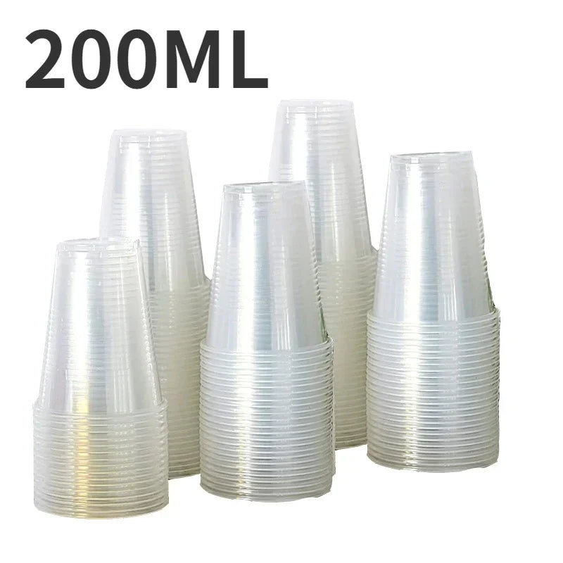 50/100PCSdisposable transparent plastic cups for outdoor picnics, parties, drinking cups, birthdays, weddings, camping equipment