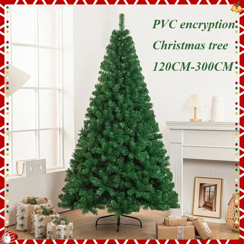 Artificial Christmas Tree PVC Material with LED Lights Large Encrypted Christmas Tree 120CM-210CM Family Christmas Decoration
