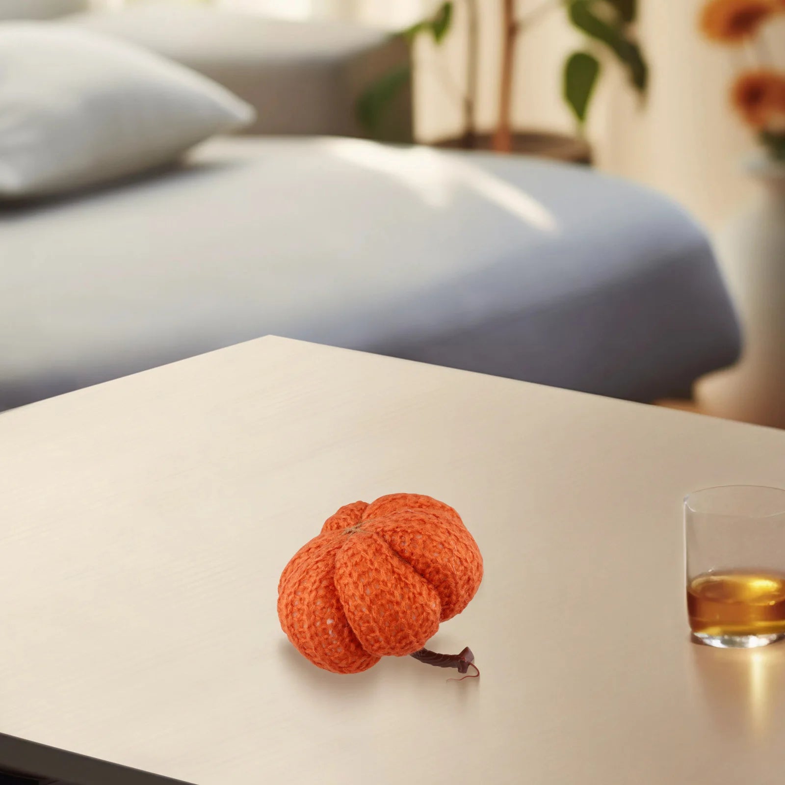 Faux Fall Decorative Crochet Pumpkins For Rustic Farmhouse Thanksgiving Harvest Halloween Table Centerpiece Mantel Kitchen Decor