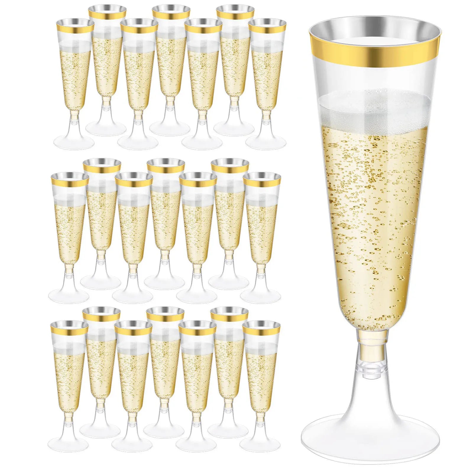 10/20/30pcs Disposable Cups Clear Plastic Champagne Flutes Bar Cups Toasting Glasses for Weddings Party Cocktail Cups,150ml