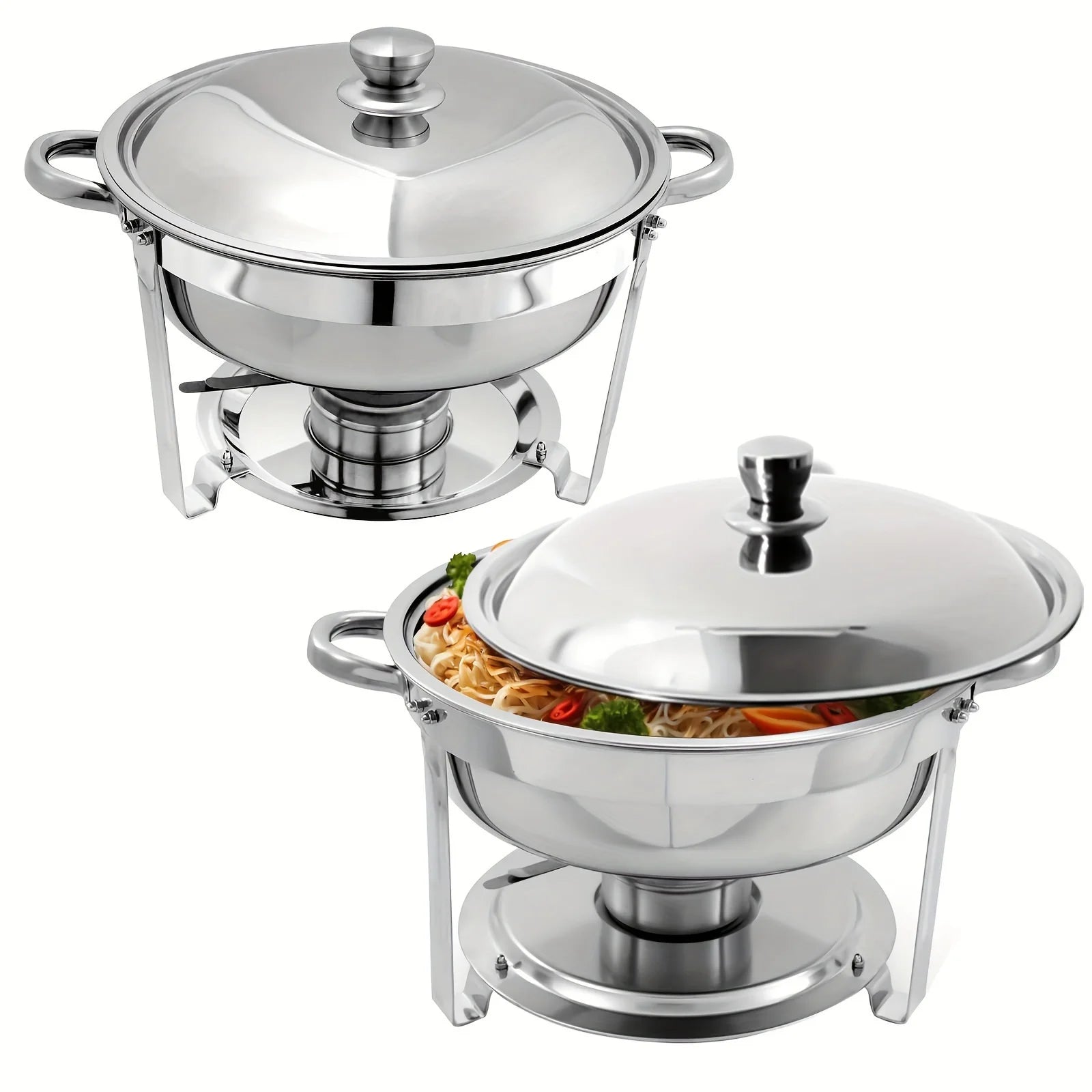 1/2/4/6/8 Packs 5-Qt Stainless Steel Chafing Dish Buffet Set Food Water Trays Buffet Warmers erving Utensils for Dinner Parties
