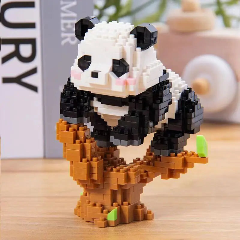 Creative Mini Cute Panda Micro Building Blocks 3D Diamond Model Animals Bricks DIY City Construction Toys for Children Kids Gift