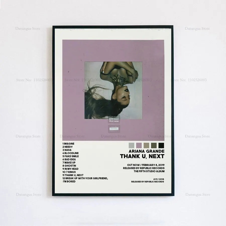Ariana Grande 'Thank U, Next' Album Cover Art Poster - Home Wall Decor Print