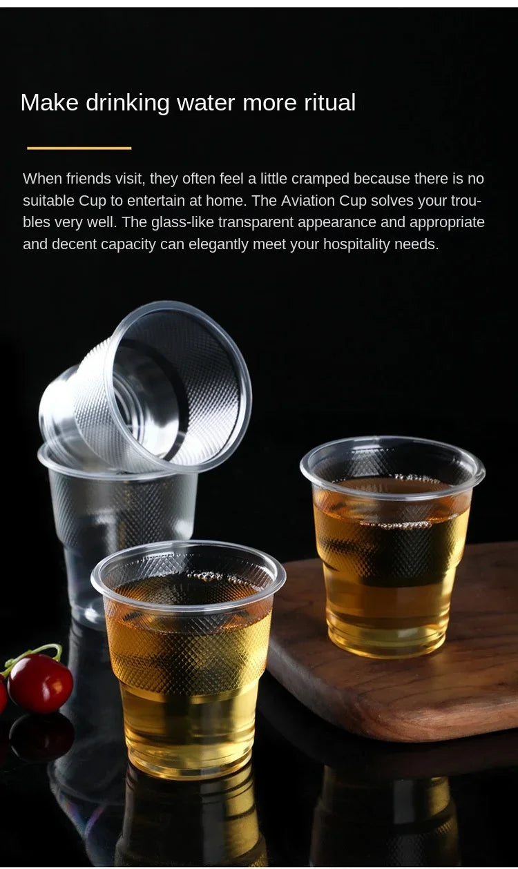 25/50pcs New Disposable Transparent Plastic Cup Outdoor Picnic Birthday Kitchen Party Tableware Cups Supplies Kitchenware Dining