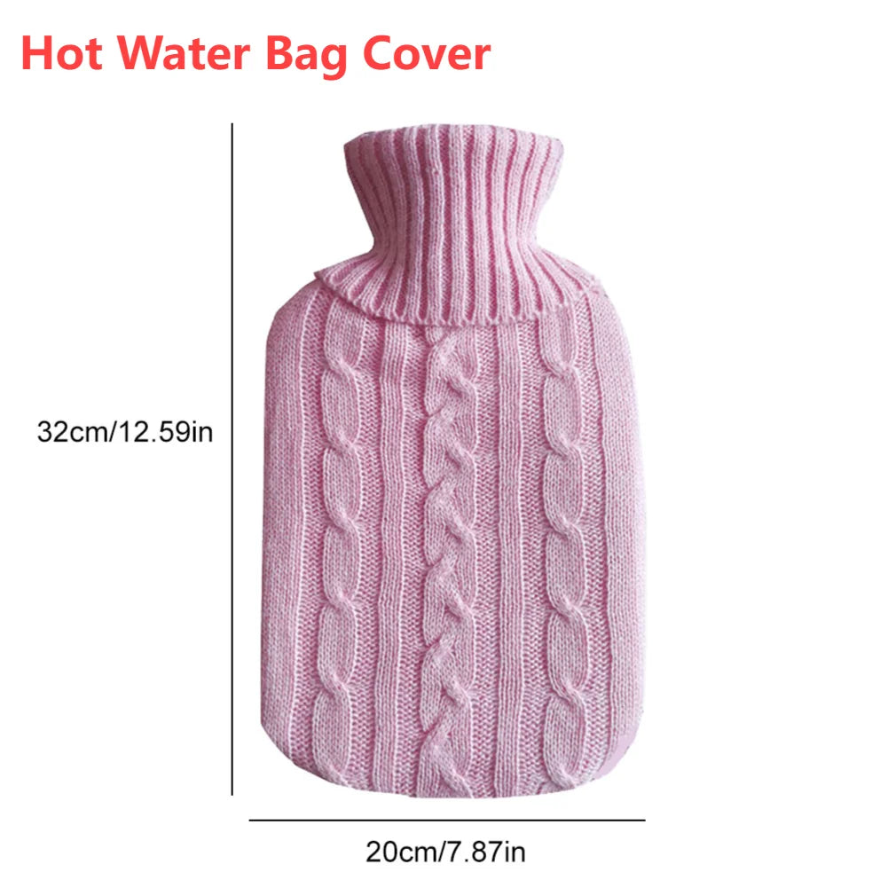 2L Hot Water Bottle Cover Rubber Hot Water Bags Winter Plush Hand & Feet Warmer Explosion-Proof Water Bottle Cover For Hot Water