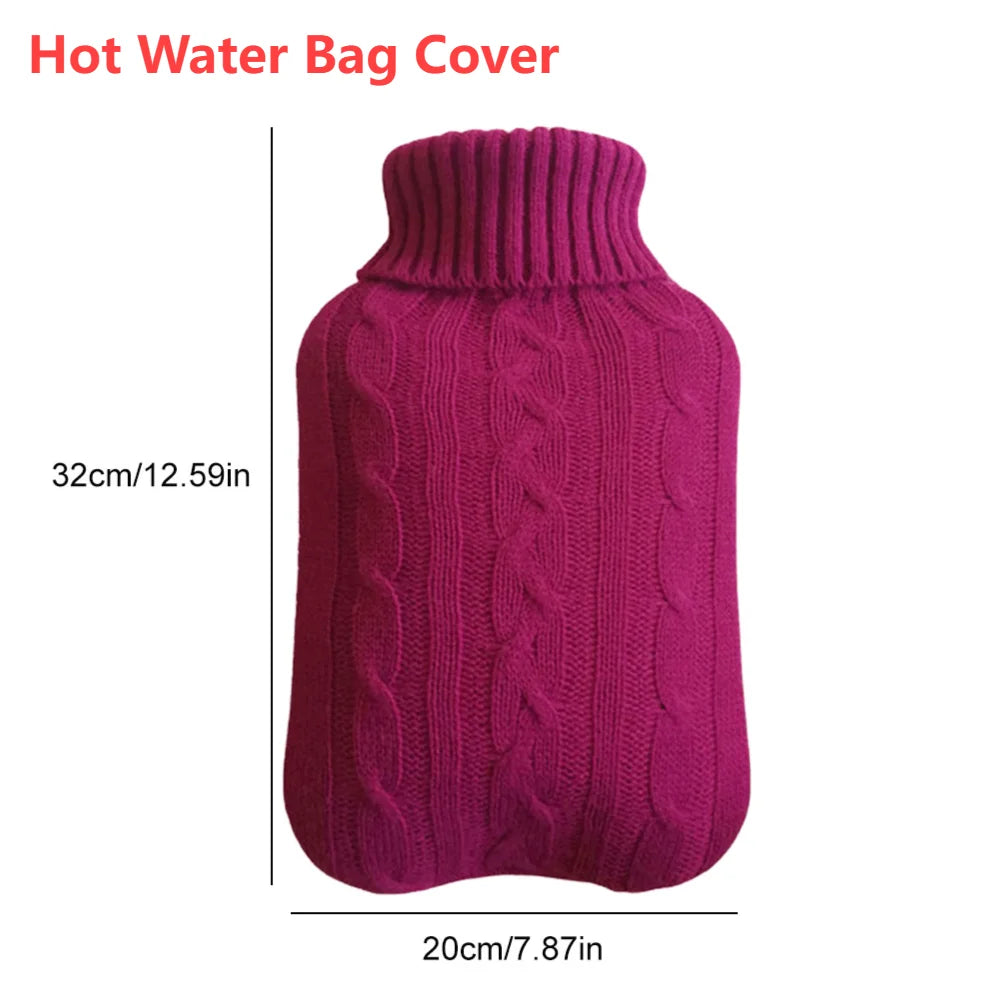 2L Hot Water Bottle Cover Rubber Hot Water Bags Winter Plush Hand & Feet Warmer Explosion-Proof Water Bottle Cover For Hot Water