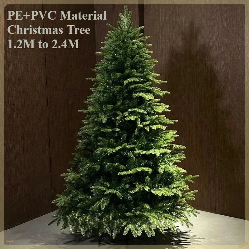 Artificial Christmas Tree PE&PVC Material with LED Lights Green Christmas Tree 1.2m To 1.8m Family New Year Christmas Decoration