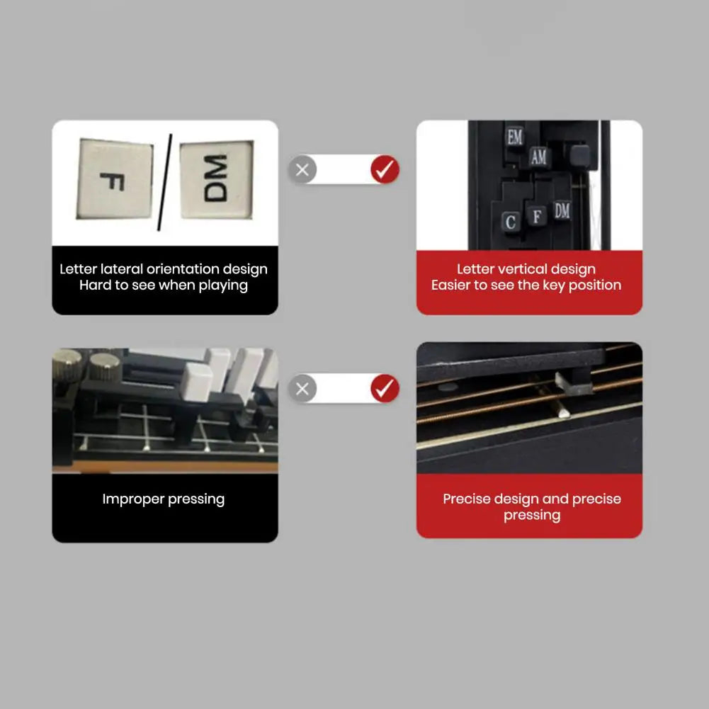 Guitar Aid Tool Acoustic Guitar Learning Accessory Guitar Aid Chords Trainer Assisted Learning System for Beginners A for Adults