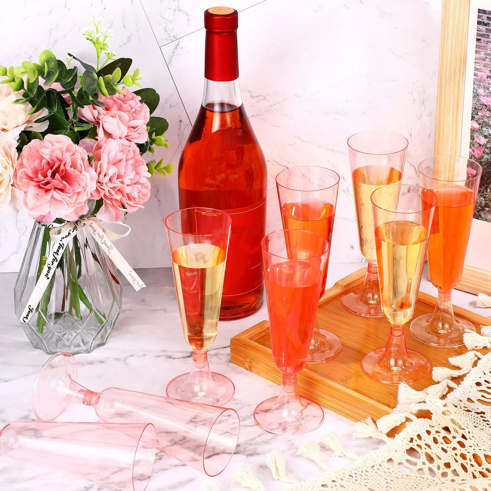 10/20/30pcs Disposable Cups Clear Plastic Champagne Flutes Bar Cups Toasting Glasses for Weddings Party Cocktail Cups,150ml