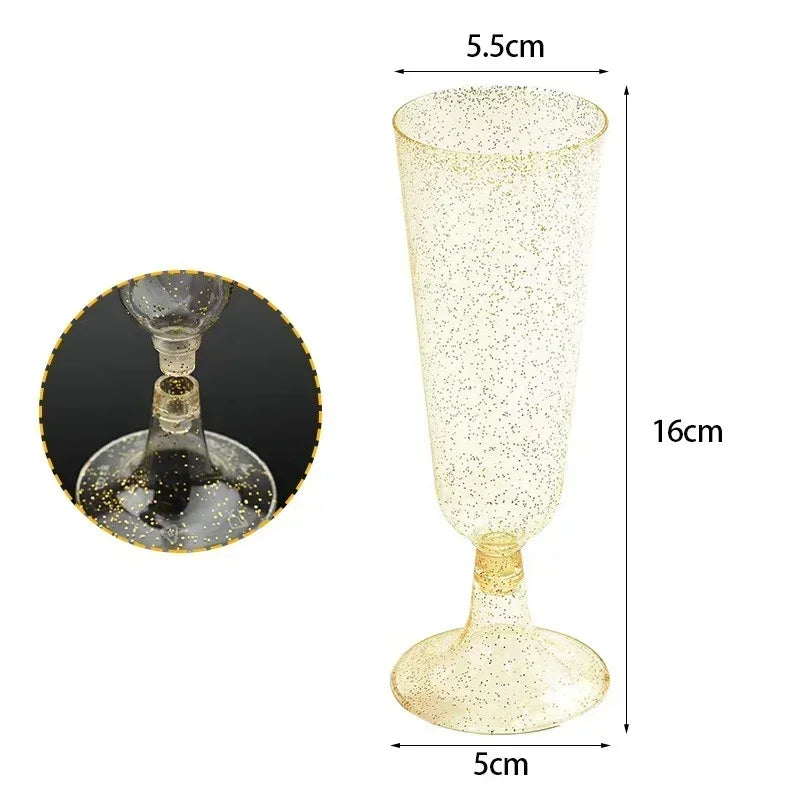 10/20/30pcs Disposable Cups Clear Plastic Champagne Flutes Bar Cups Toasting Glasses for Weddings Party Cocktail Cups,150ml